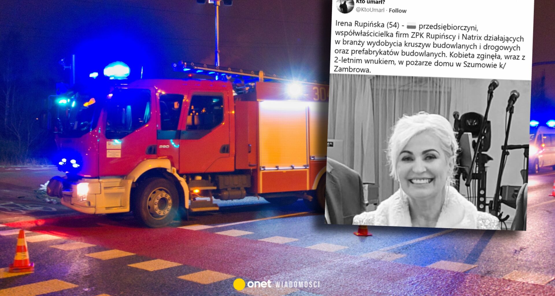 Nie żyje Irena Rupińska. Przyczyną pożaru mógł być nawilżacz powietrza