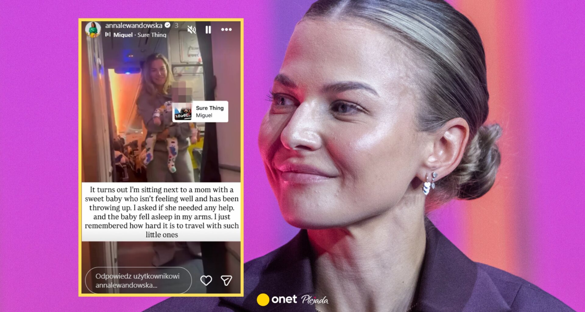 Zaskakujący lot Anny Lewandowskiej. Pomogła kobiecie z dzieckiem