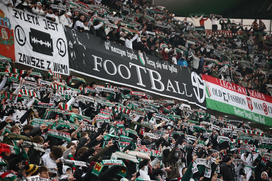 Kibice Legii podczas meczu z Lechią
