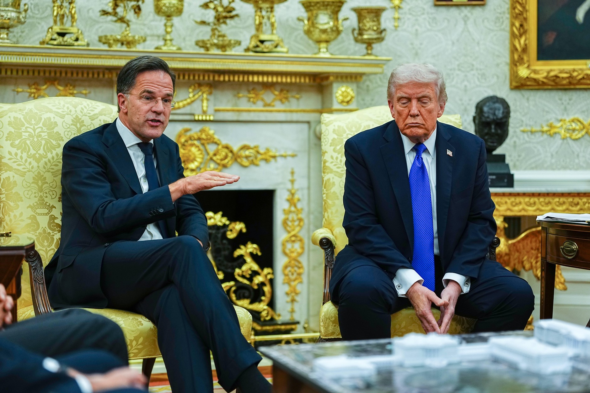 Mark Rutte, sekretarz generalny NATO, oraz Donald Trump, prezydent USA, w Białym Domu. Waszyngton, 22 października 2025 r.