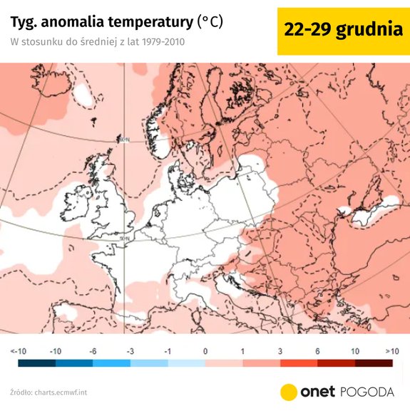 Przede wszystkim trzecia dekada grudnia zapowiada się chłodniej