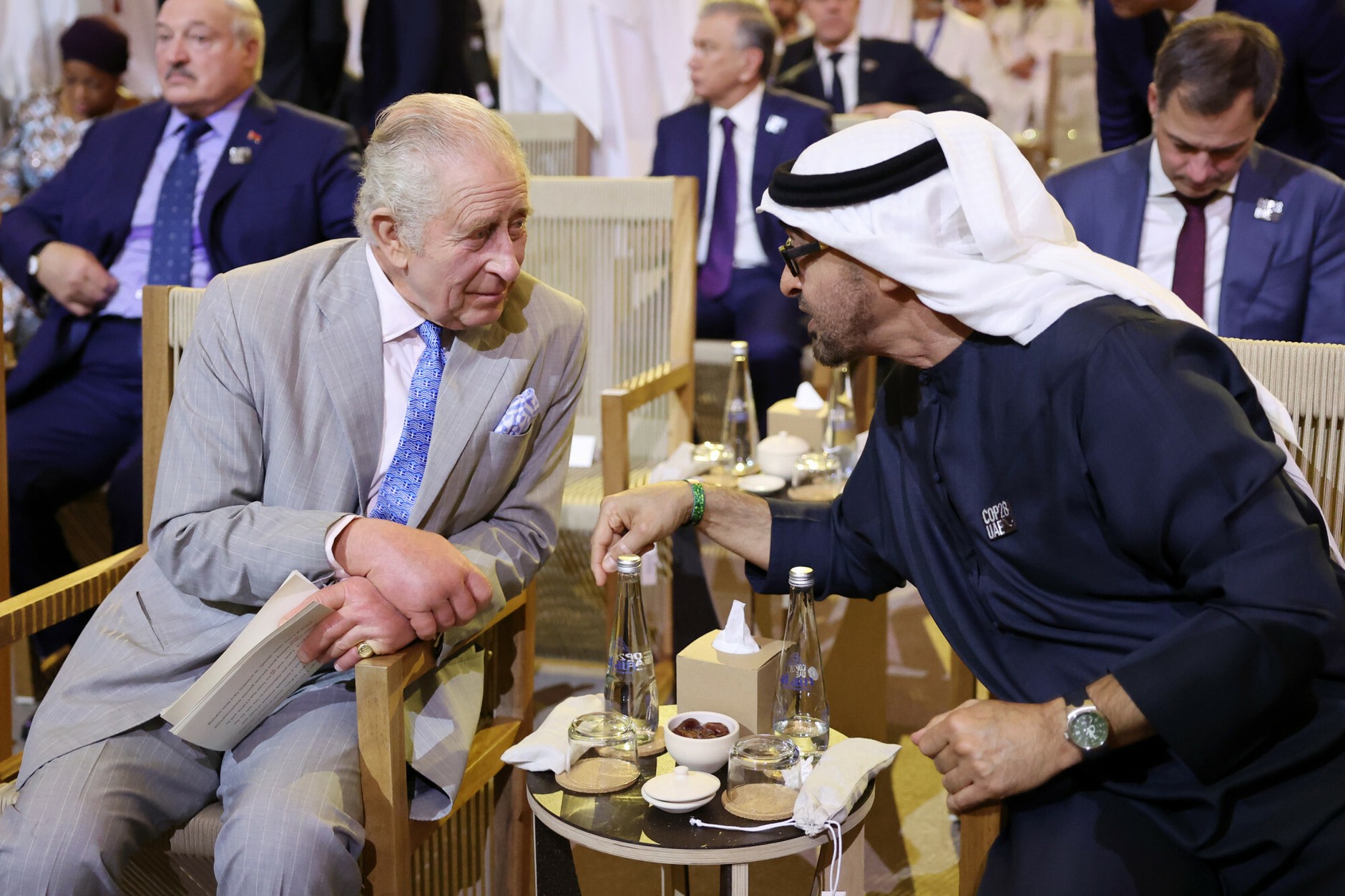 Król Karol III i szejk Mohamed bin Zayed Al Nahyan