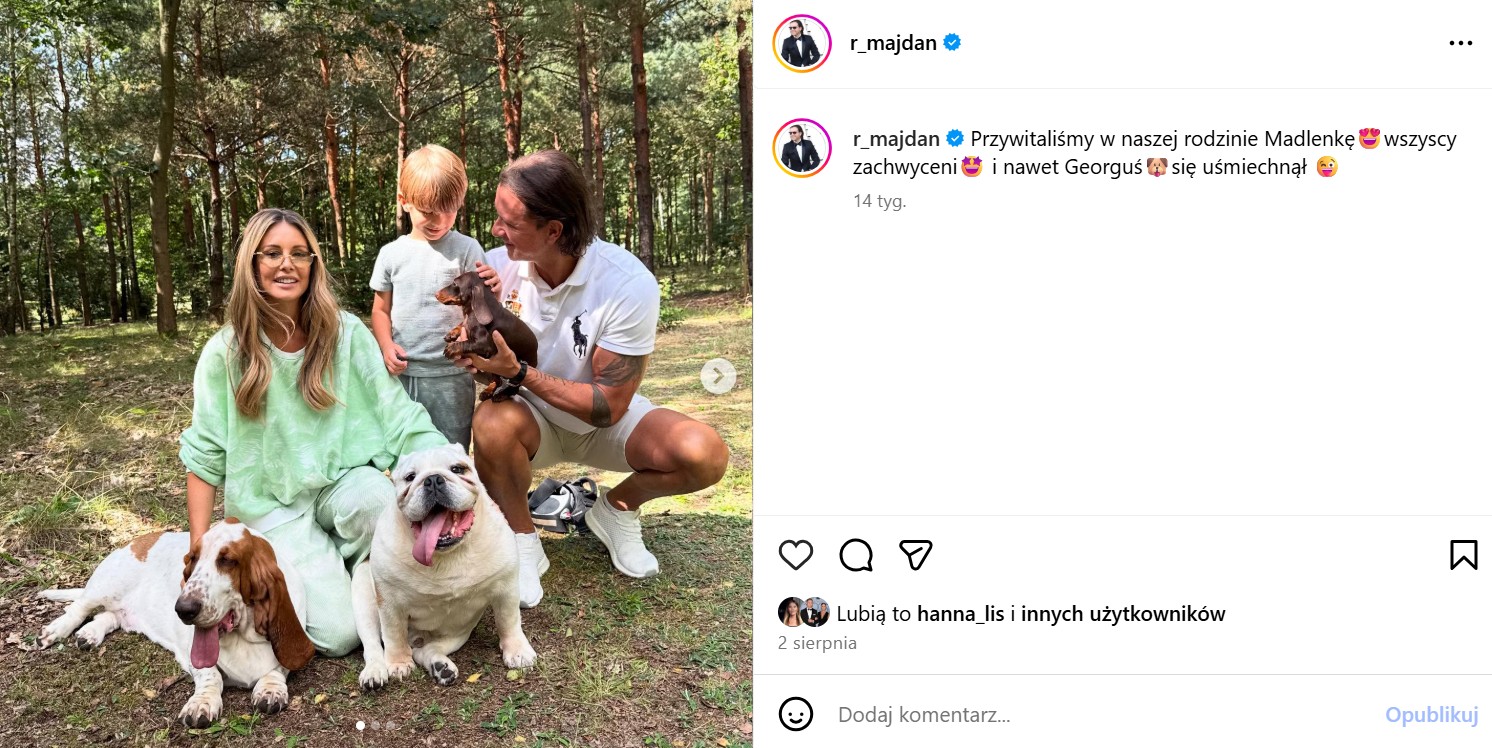 Radosław Majdan na Instagramie