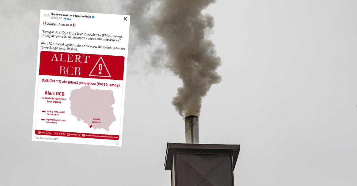 RCB ostrzega przed smogiem na południu kraju. "Unikaj aktywności na zewnątrz" - Onet