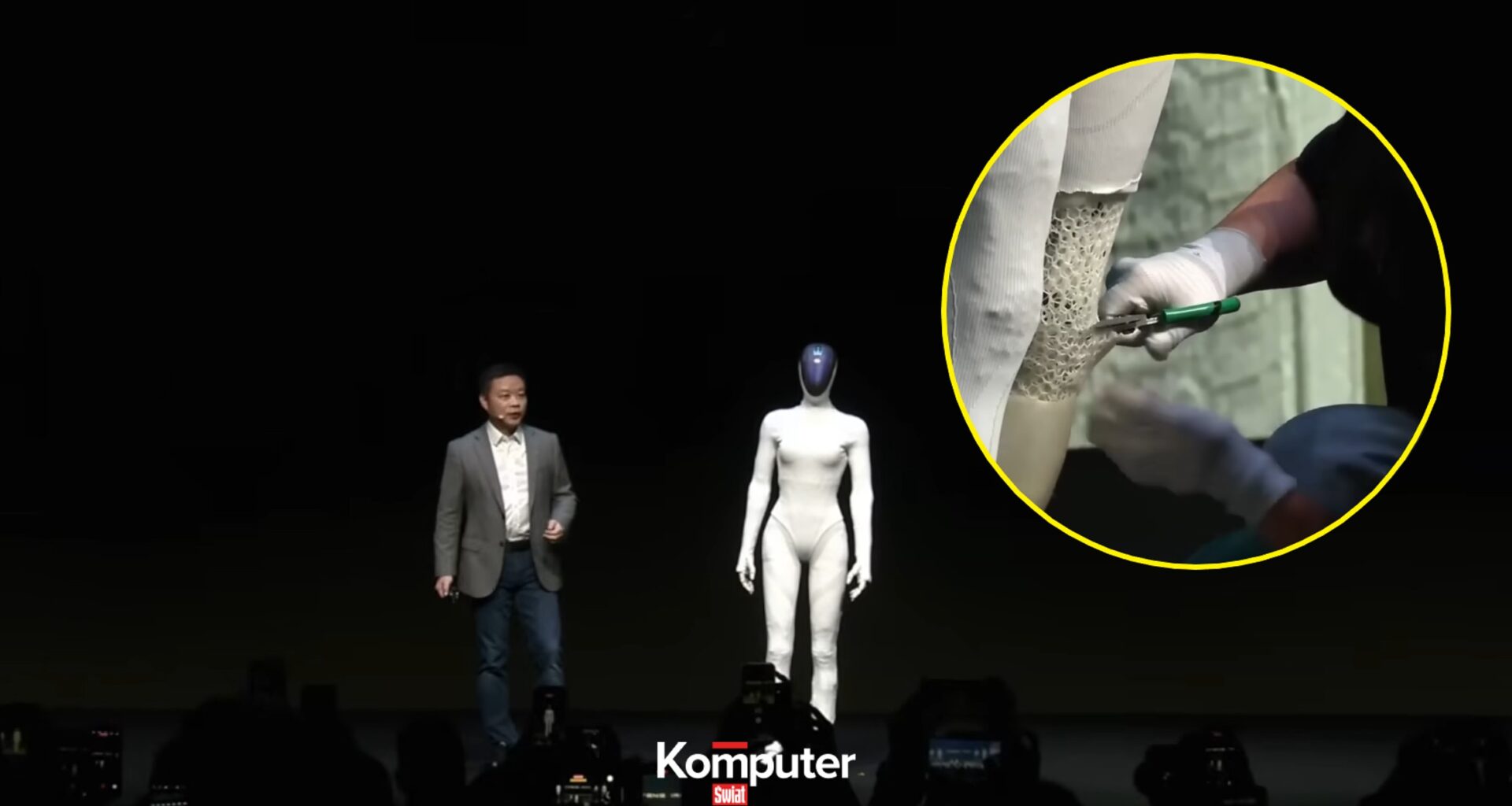 Chiński Xpeng rozciął "skórę" humanoidalnego robotowi Iron