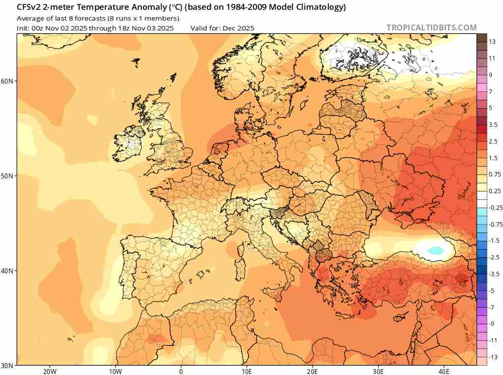 pogoda długoterminowa na grudzień 2025 r. 