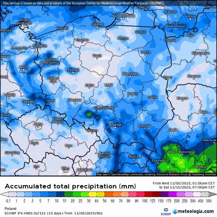 duży deficyt opadów w kraju