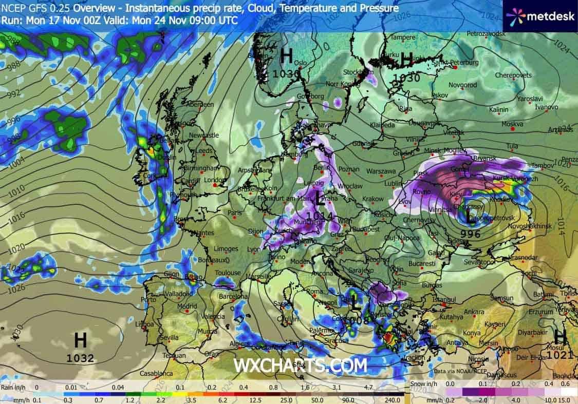 Silna śnieżyca na wschodzie Europy