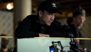 Jan Komasa na planie filmu "Rocznica"