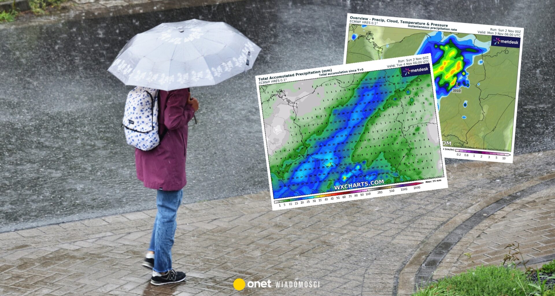 Pas deszczowej pogody tworzy się nad Polską. Tu popada najmocniej