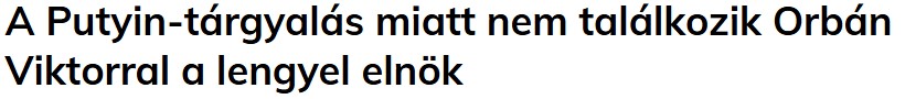 "Prezydent Polski nie spotka się z Viktorem Orbanem z powodu rozmów z Putinem" - nagłówek portalu Economx