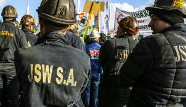 Związki zawodowe podczas protestu