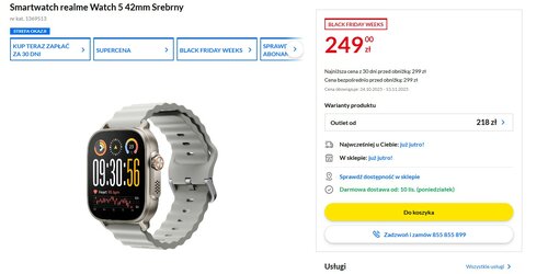 realme Watch 5 w promocji sklepu RTV EURO AGD