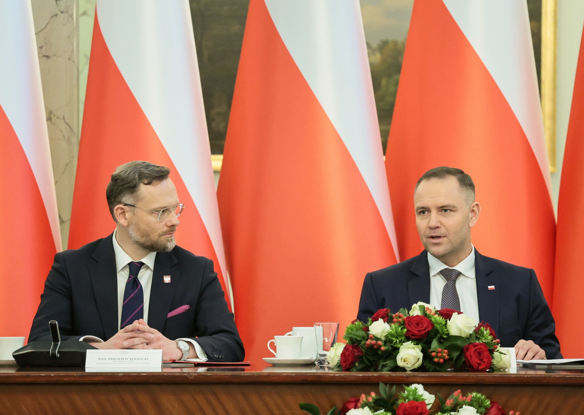 Zbigniew Bogucki i Karol Nawrocki na posiedzeniu Rady Dialogu Społecznego, 15 października 2025 r.