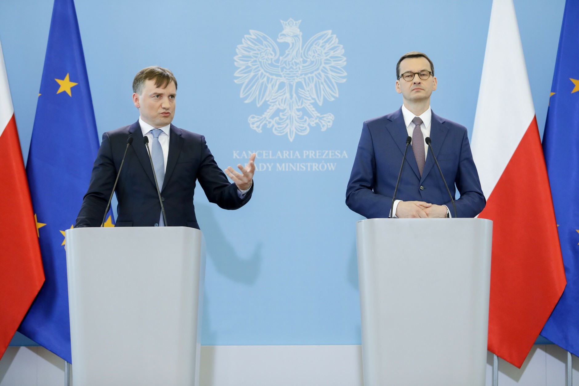 Zbigniew Ziobro i Mateusz Morawiecki, 14 maja 2019 r.