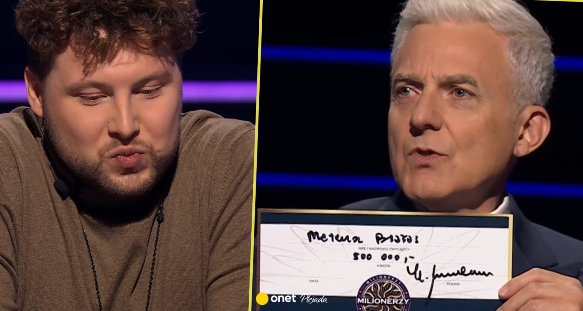 Hubert Urbański wypisał czek na pół miliona, a po tej odpowiedzi zastygł. "Odebrało mi mowę"