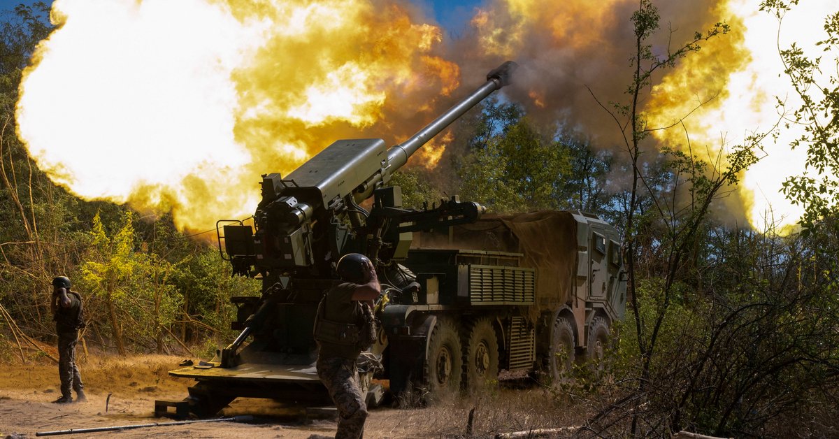 Żołnierze 44. Oddzielnej Brygady Artylerii na linii frontu w regionie Zaporoże w Ukrainie, 20 sierpnia 2025 r.