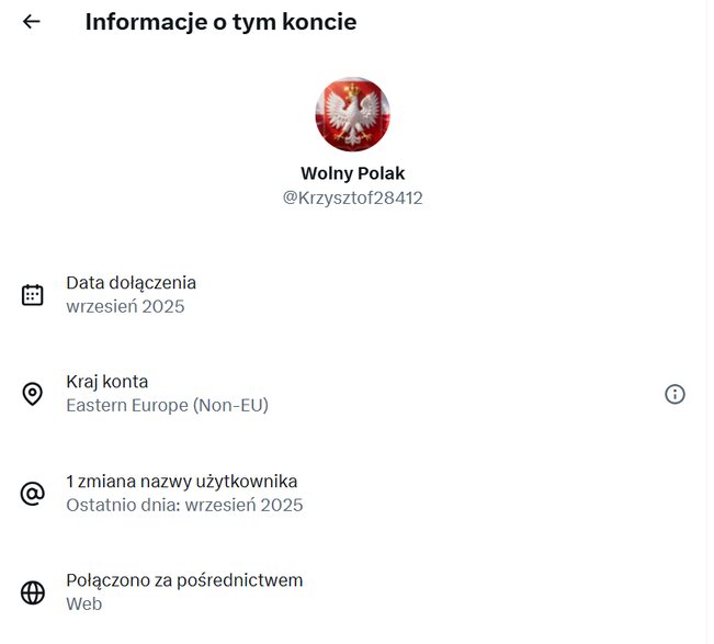 Informacje o koncie Wolny Polak