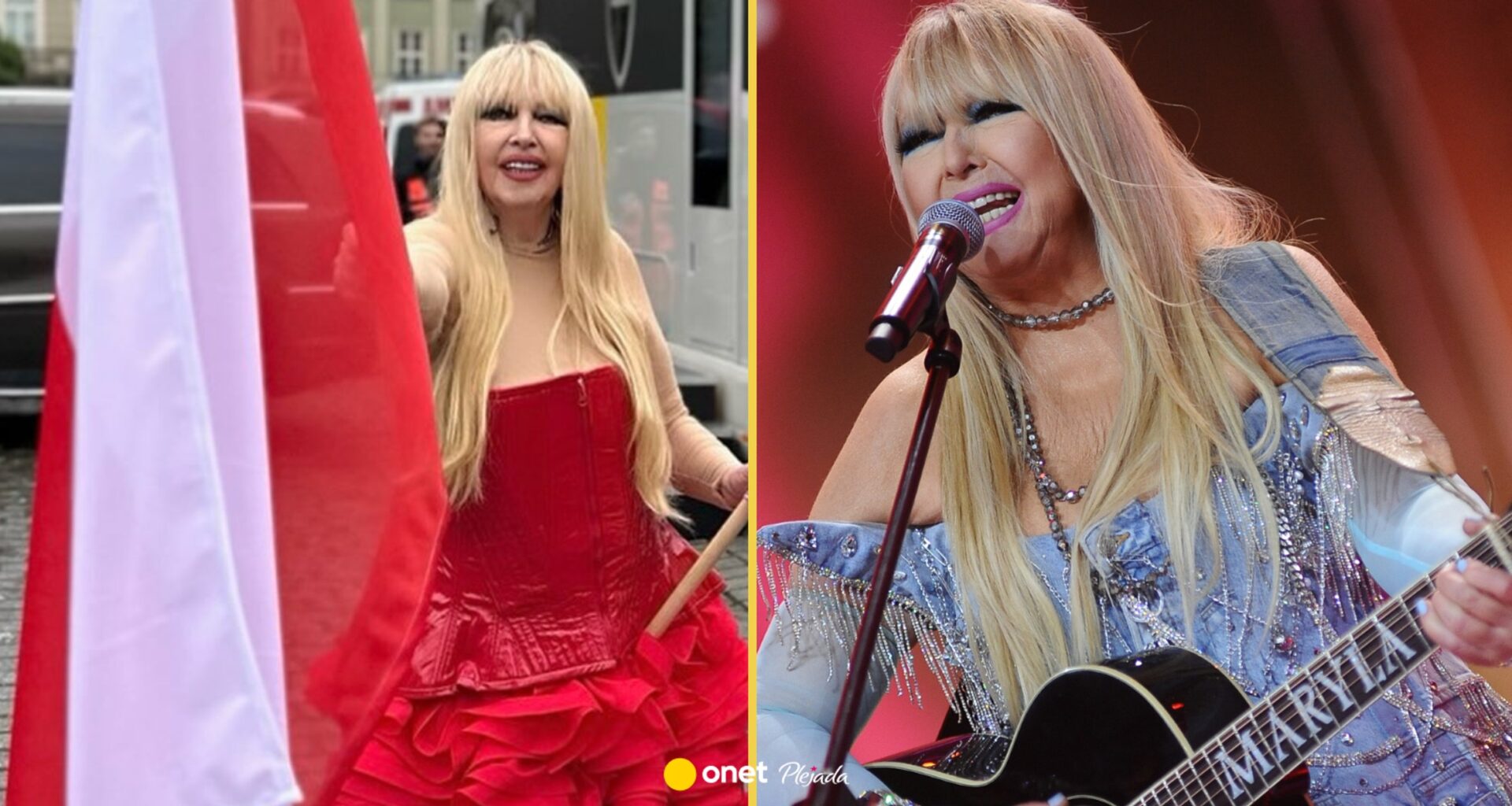 Maryla Rodowicz zaskoczyła czerwoną stylizacją. Uwagę zwraca spódnica