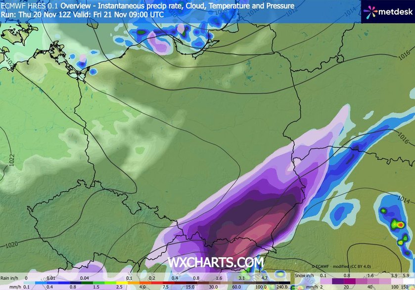 Śnieżyca przechodzi nad południowo wschodnią Polską
