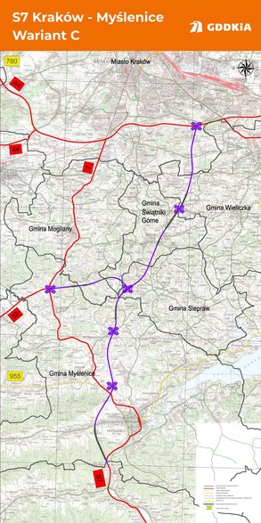 S7 Kraków-Myślenice. Wariant C