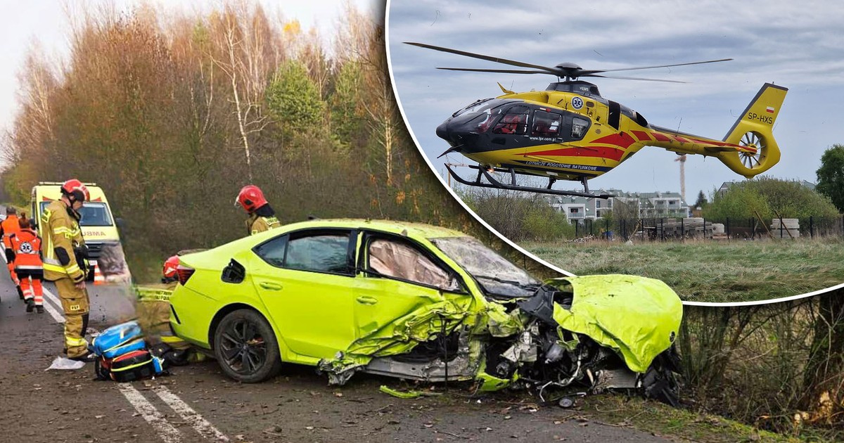 wypadek na łuku drogi. Trzy osoby w szpitalu, śledztwo trwa