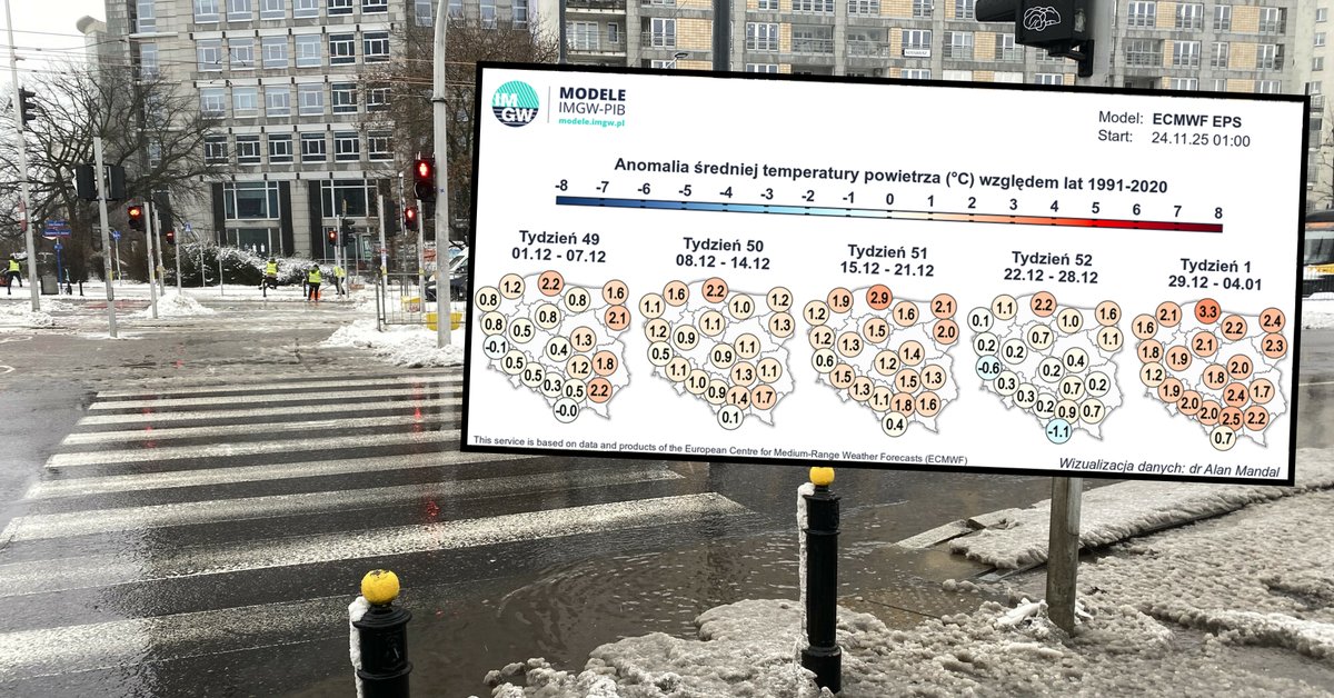 Ostatni miesiąc roku może być nieco cieplejszy względem normy