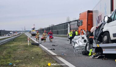 Poważny wypadek na A2 w kierunku Warszawy. Lądował śmigłowiec LPR, duże utrudnienia