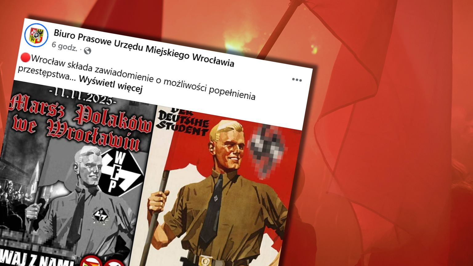Wrocław zawiadamia prokuraturę przed marszem 11 listopada. Chodzi o skandaliczną grafikę