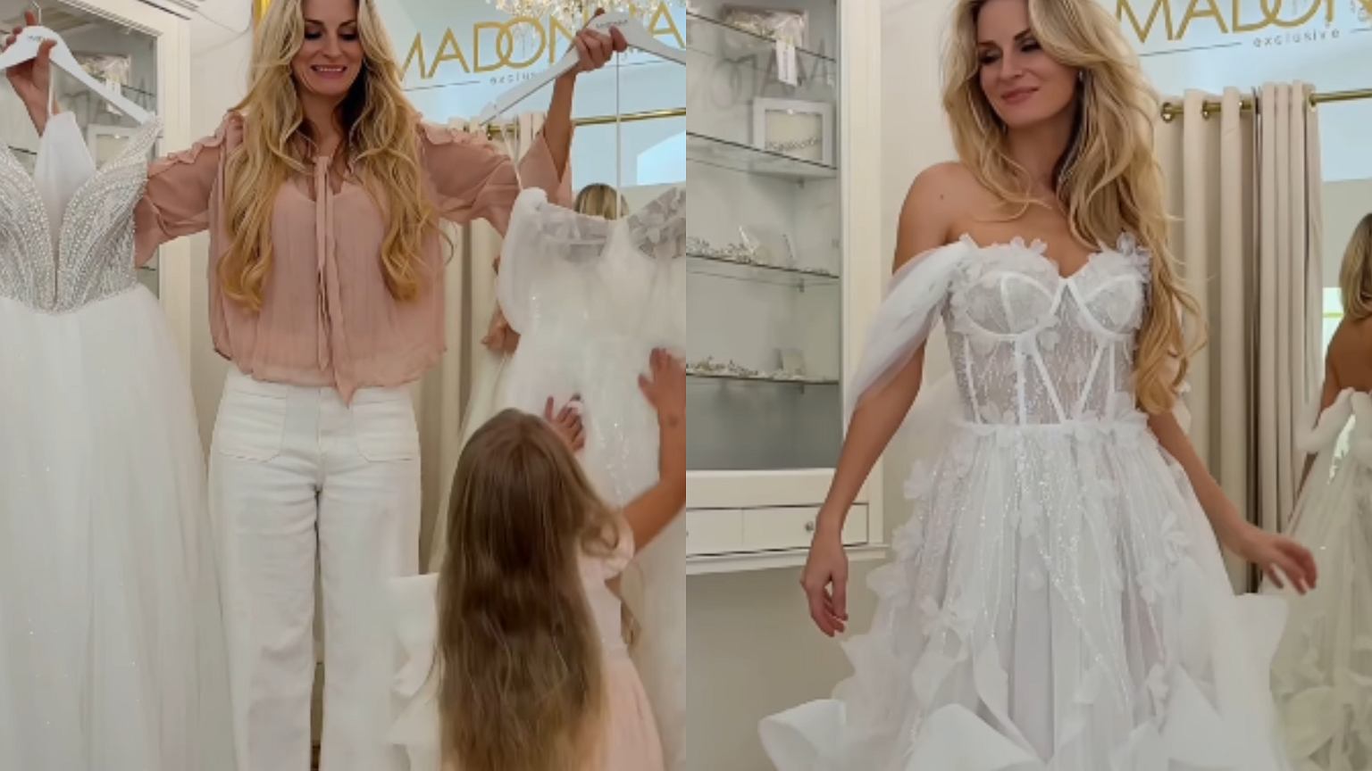 Anita ze '¦lubu' wybiera sukniê. Miesi±c przed ceremoni± pokaza³a nagranie z salonu