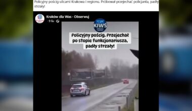 Pościg i strzały w Krakowie. Jest nagranie z akcji policji