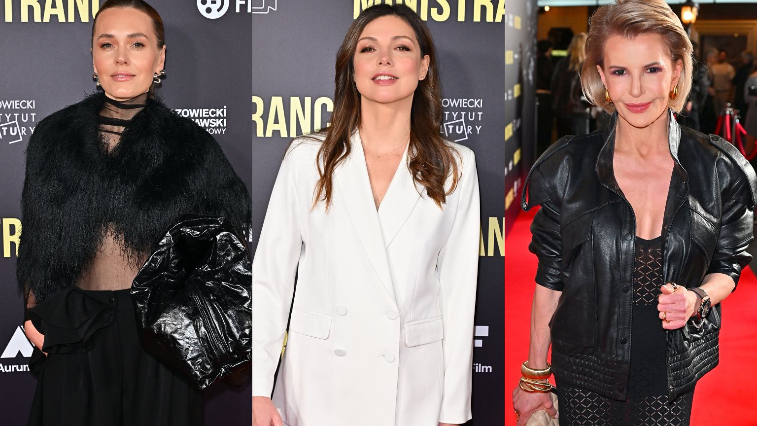 Lamparska na premierze postawi³a na ciekawy detal. Racewicz w czerni to klasa sama w sobie