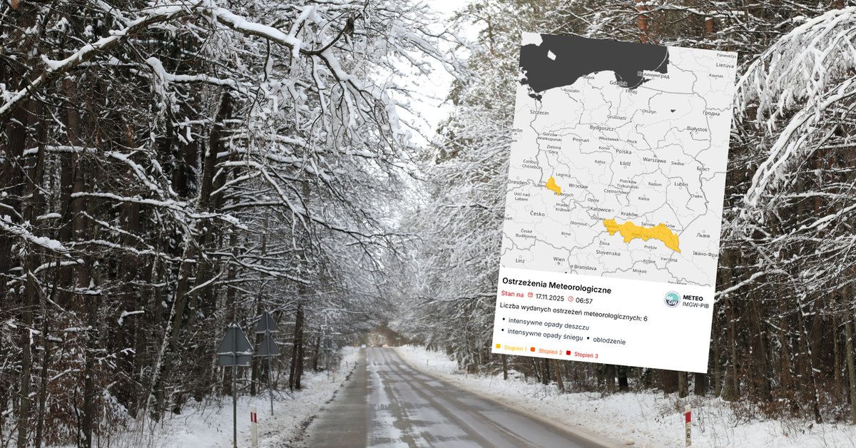 IMGW wydał na poniedziałek szereg ostrzeżeń