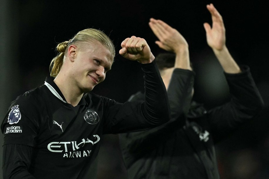 Erling Haaland uradowany po wygranej Manchesteru City z Fulham /BEN STANSALL /AFP/EAST NEWS