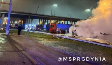 Gdynia: Pożar w porcie kontenerowym. Płonęła cysterna, zginął kierowca