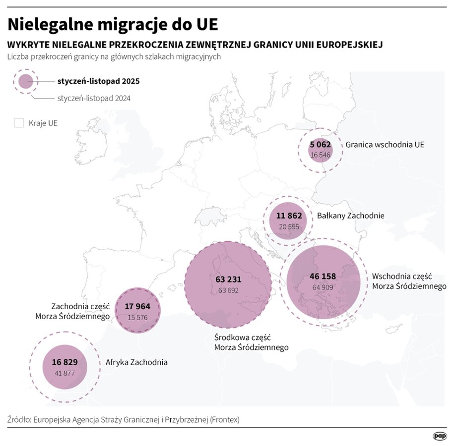 Nielegalne migracje do UE /Mateusz Krymski