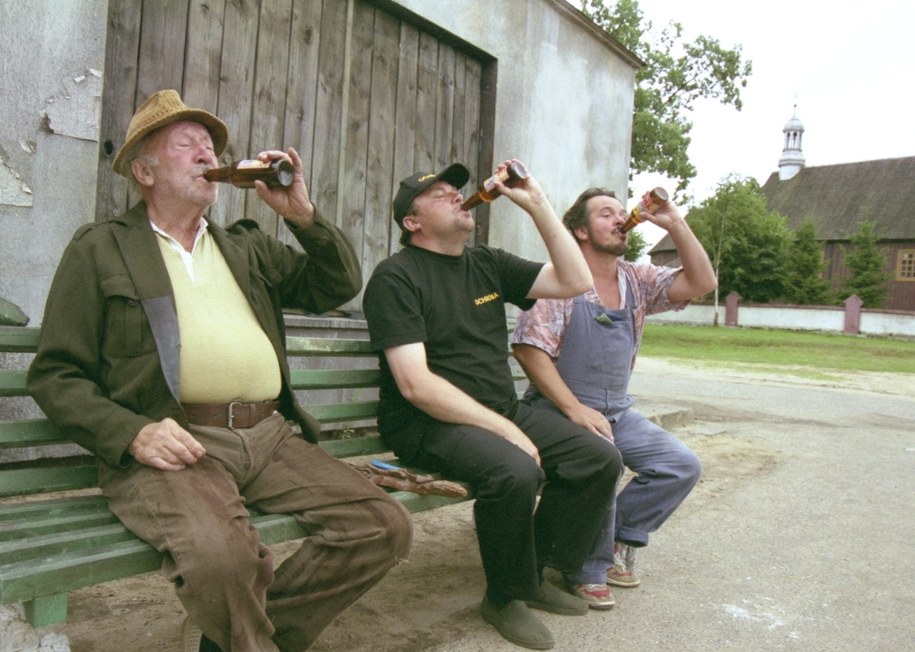 Leon Niemczyk, Piotr Pręgowski i Bogdan Kalus na planie "Rancza" /Krzysztof Wellman /TVP/PAP