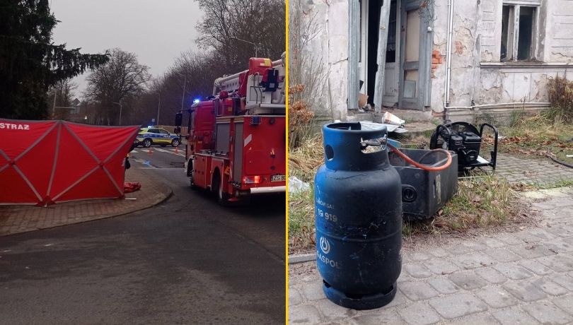 Pożar w Wałczu, 21.12.2025 /Komenda Powiatowa Państwowej Straży Pożarnej w Wałczu   /Państwowa Straż Pożarna