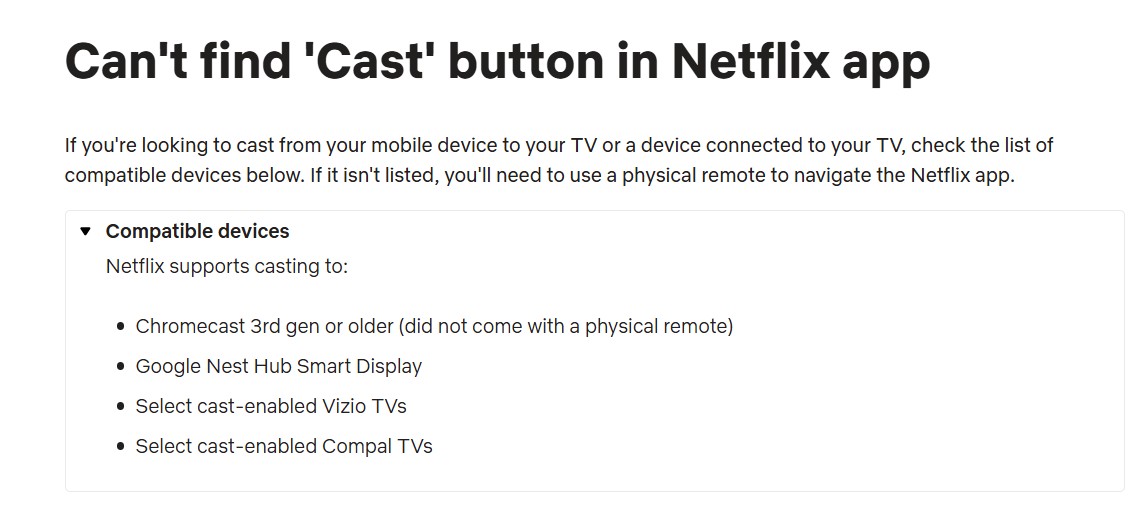 Netflix usuwa funkcję przesyłania obrazu za pośrednictwem Chromecasta