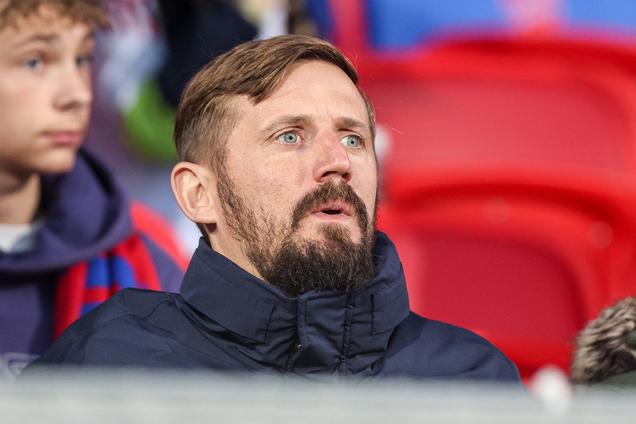 Trener Łukasz Tomczyk na meczu Rakowa Częstochowa