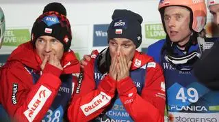 Wielka trójka polskich skoków (od lewej): Kamil Stoch, Piotr Żyła i Dawid Kubacki