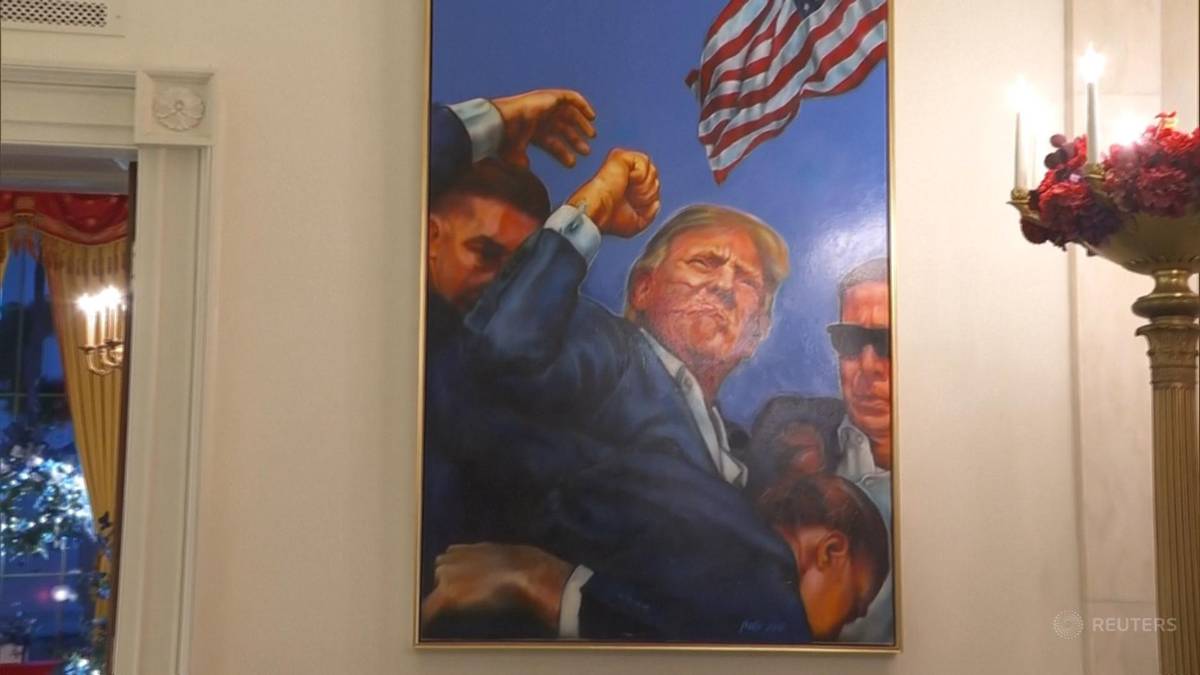 Portret upamiętniający zamach na Donalda Trumpa w Pensylwanii