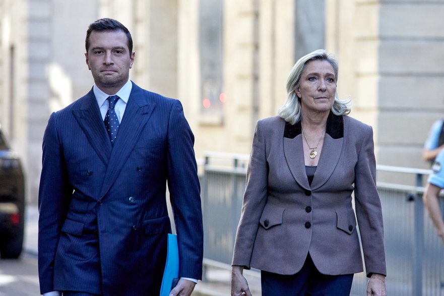 Jordan Bardella i Marine Le Pen, Paryż, Francja, 17 września 2025 r.