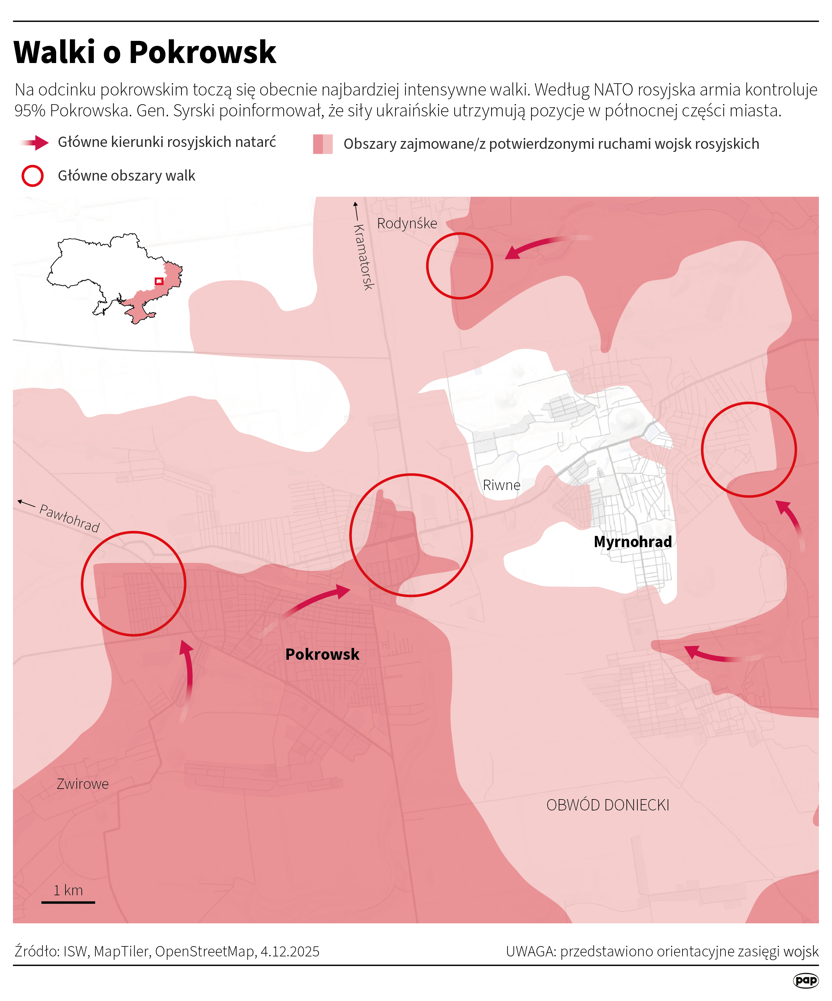 W Donbasie trwają brutalne walki o Pokrowsk (PAP)