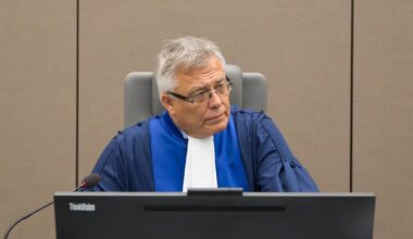 Sędzia Piotr Hofmański podczas obrad MTK