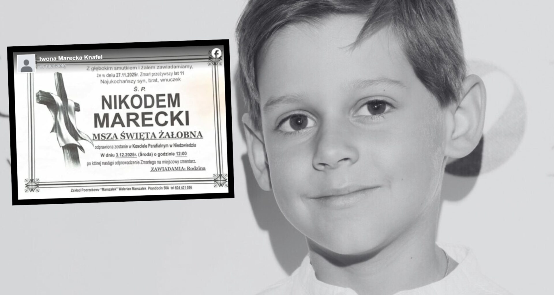 Zmarł młody aktor Nikodem Marecki (fot.Facebook/iwona.knafel)