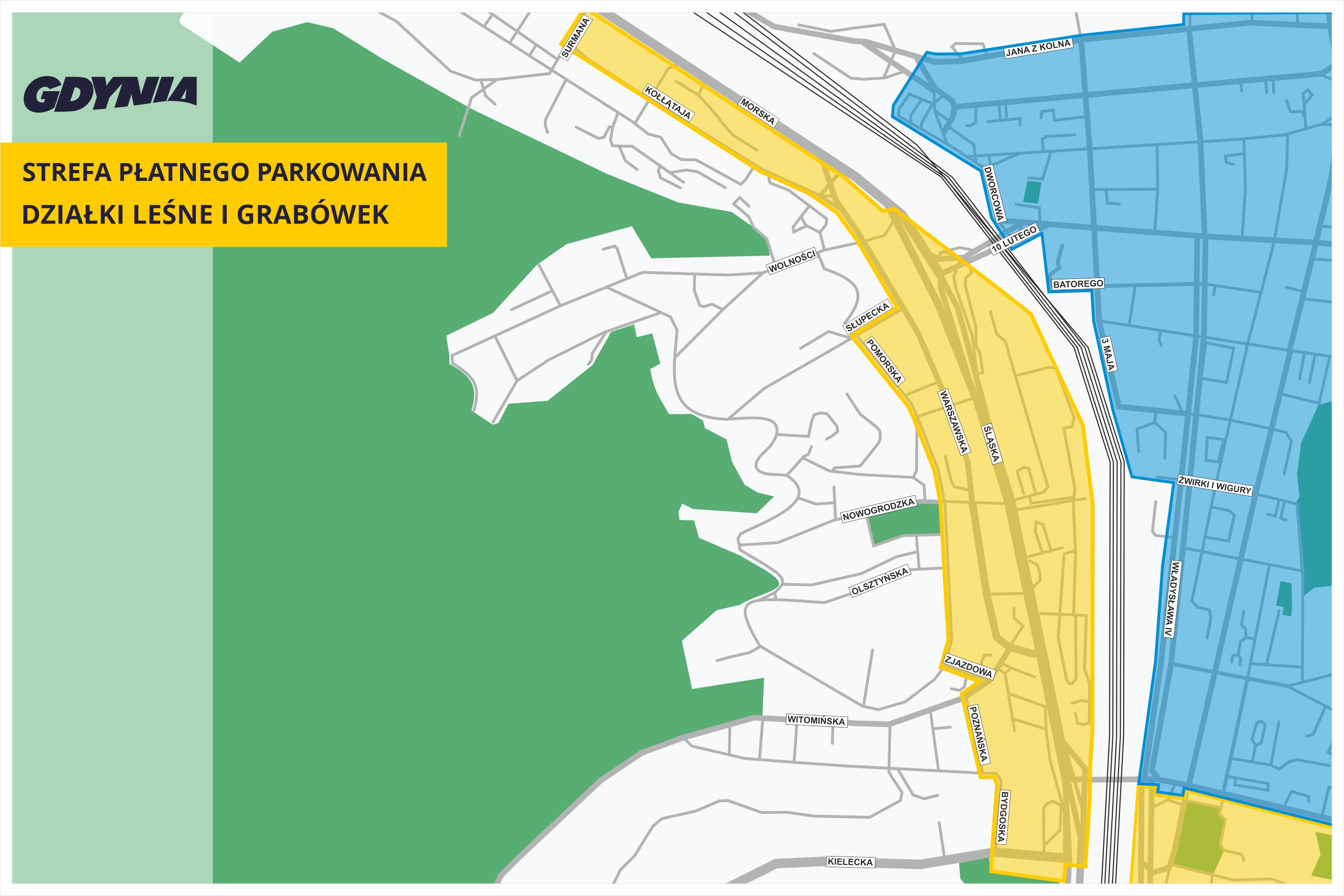 Strefa Płatnego Parkowania w Gdyni – obszar Działki Leśne, obowiązuje od 07.01.26 r.