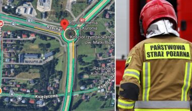 Wypadek autokaru w Rzeszowie. Na miejscu są karetki i straż pożarna - Onet