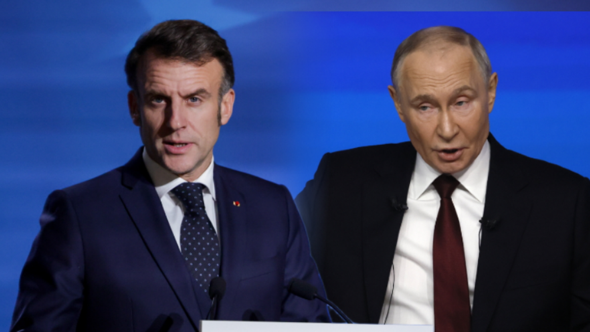Emmanuel Macron i Władimir Putin