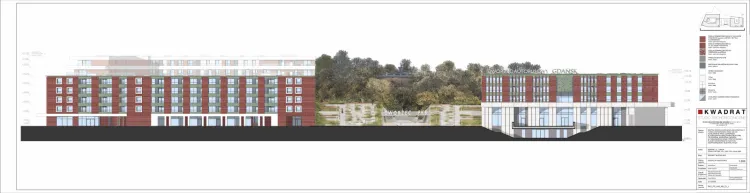 Z prawej strony powstanie budynek biurowy z dworcem na poziomie -1.